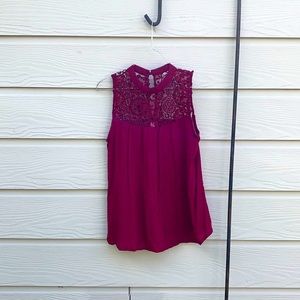 Xhilaration Lace High Neck Tank Top